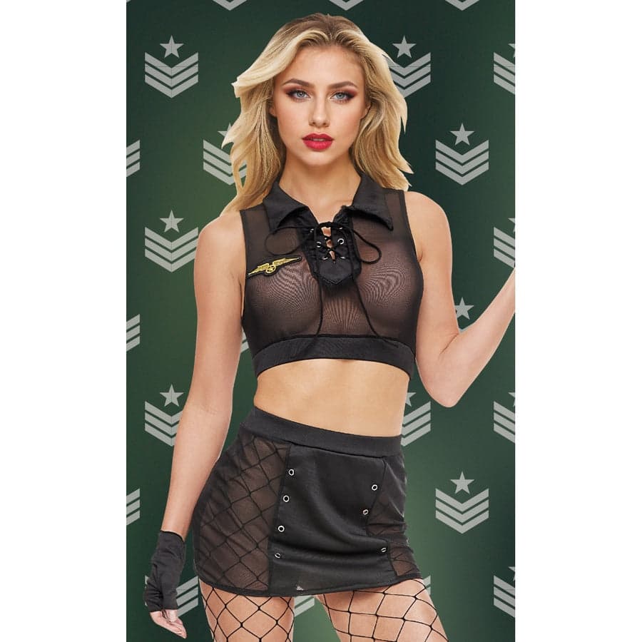 Baci Sergeant Seduction 4'lü Costume siyah