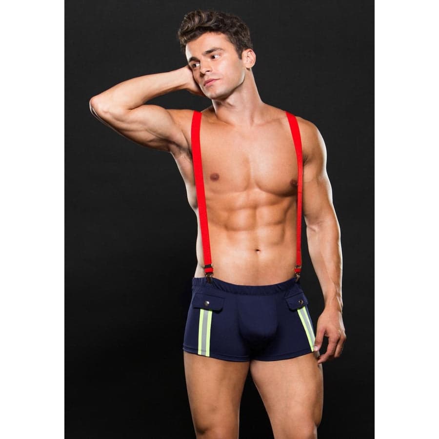 Envy Fireman Bottom ile Suspenders 2'li kostüm takımı