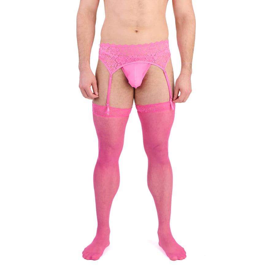 Prowler dantel jartiyer takım pembe