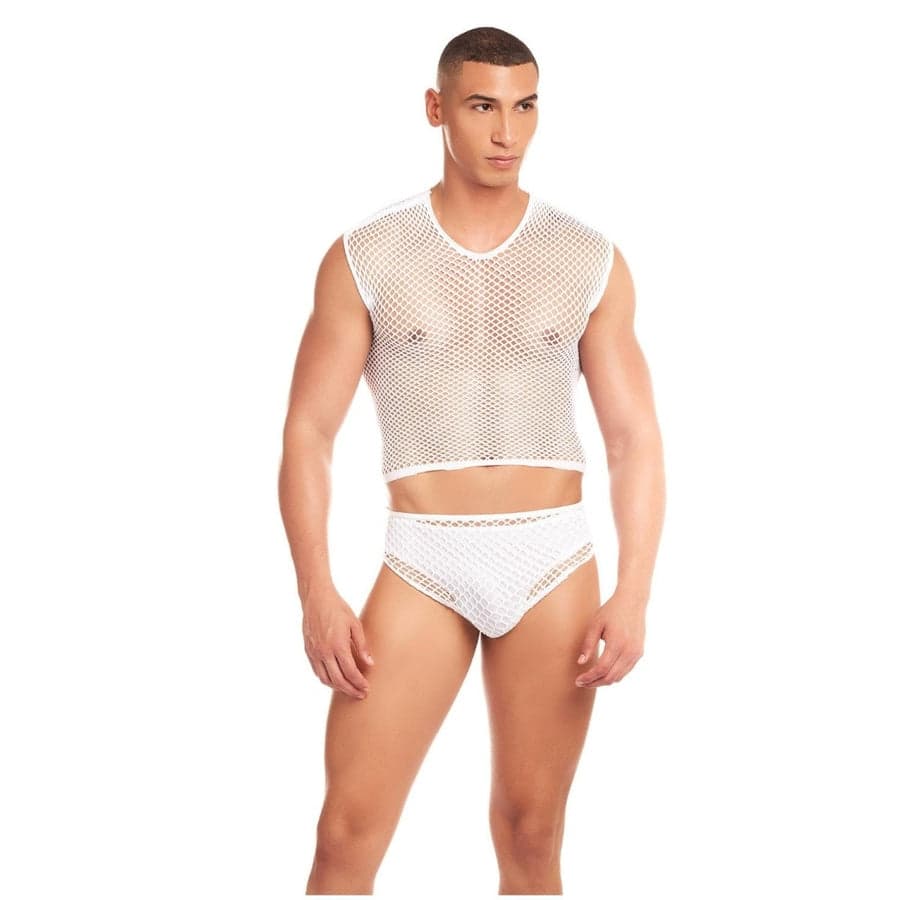 Rainbow Party Net Flex 3'lü kostüm takımı beyaz