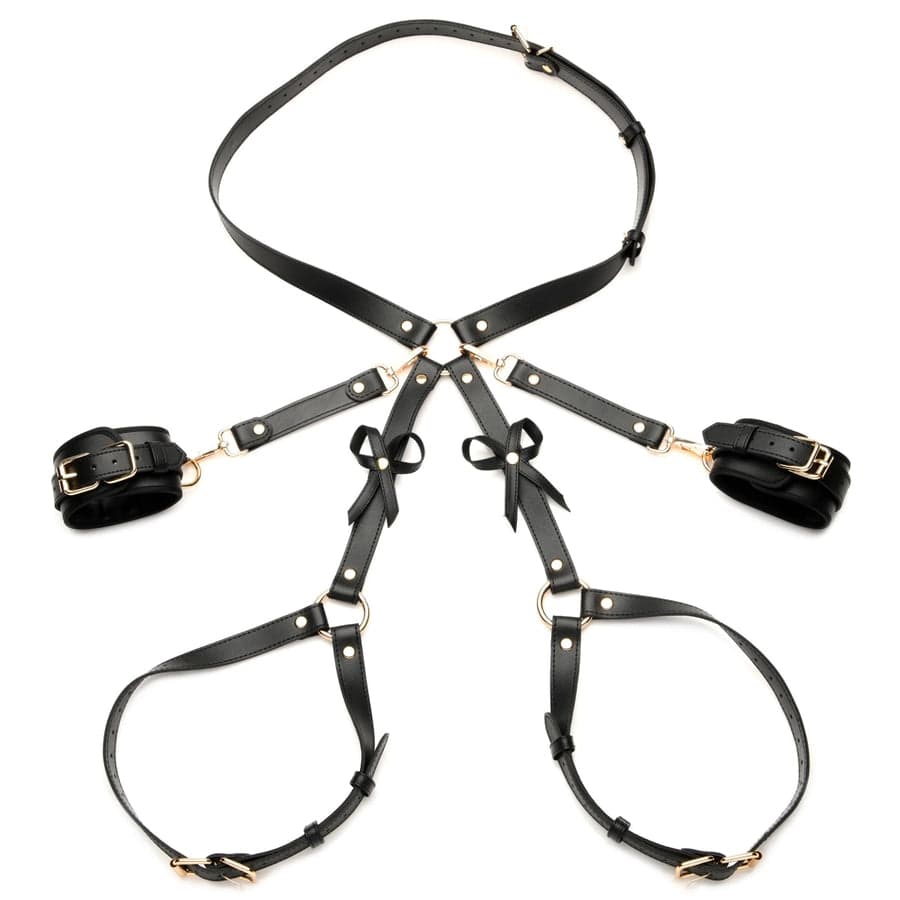 Strict Bondage harness ile Bows siyah